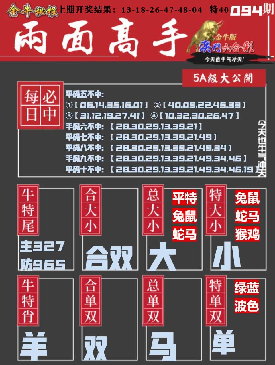 094期金牛两面高手[图]